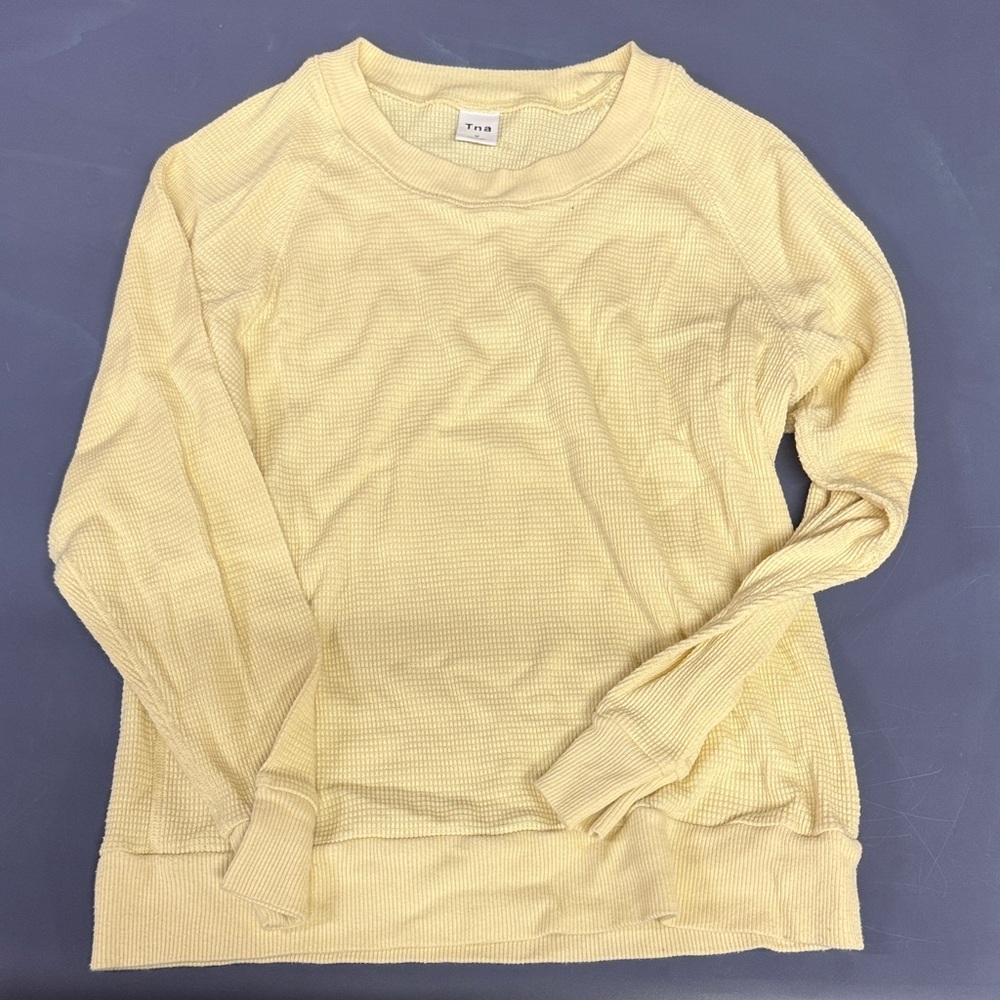 TNA Cream Waffle Knit Long Sleeve